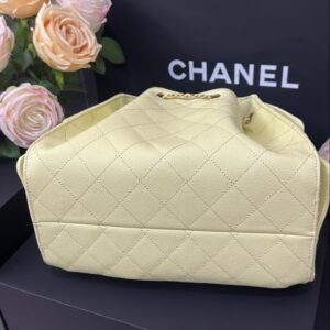 CHANEL 25 HANDBAG 30 IN YELLOW CAVIER GOLD HARDWARE