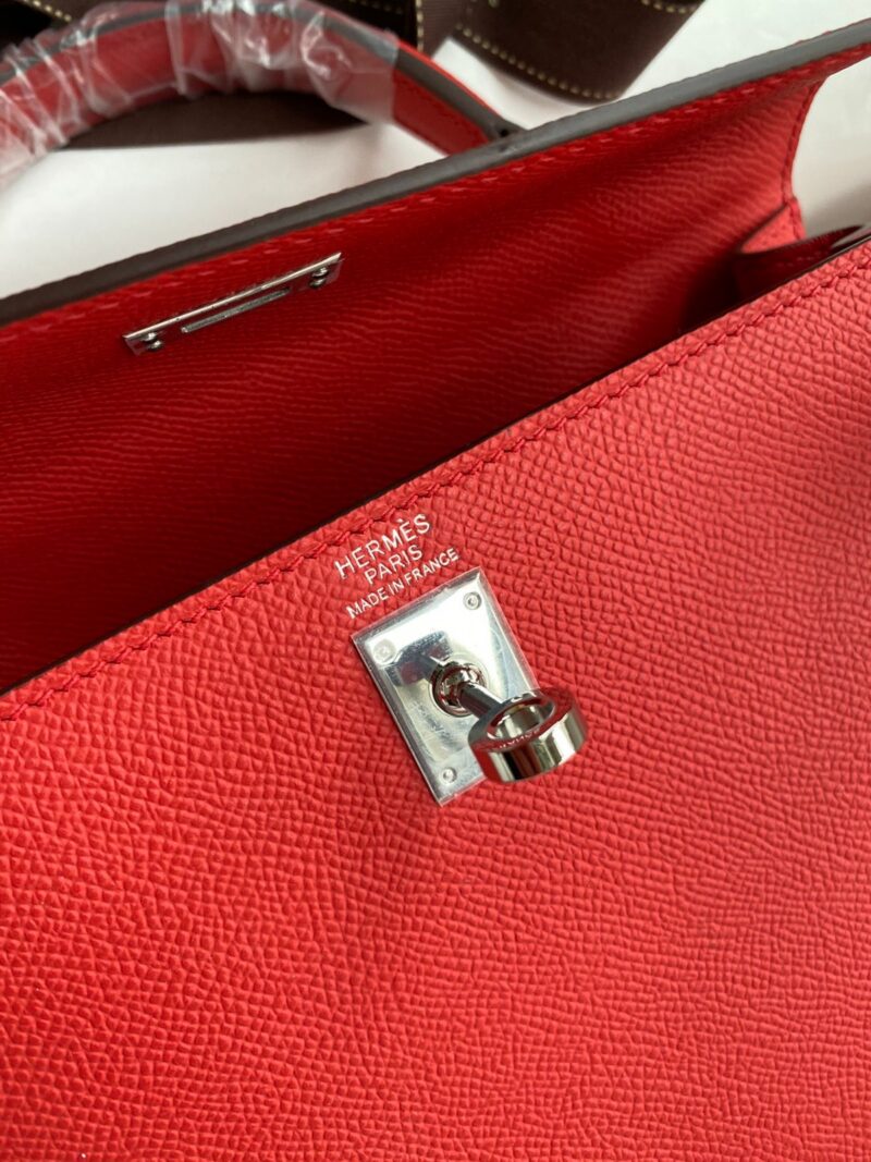 Hermes Kelly 25 Red Epsom Sliver Hardware