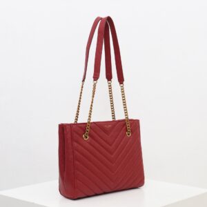 Saint Laurent Tribeca shoulder bag in burgundy leather