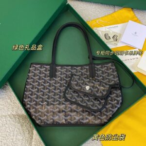 GOYARD Goyardine Reversible Mini Anjou Black 1661918