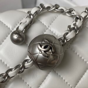 Chanel Mini Silver 22 White Calfskin