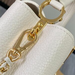 Louis Vuitton LV Capucines Beige LV Pattern Purple 21cm