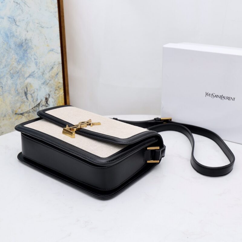 SAINT LAURENT Solferino Medium Cotton And Leather Shoulder Bag