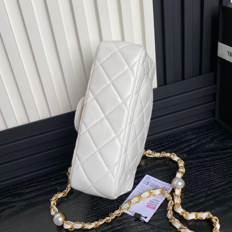 Chanel Mini Flap Bag Top Handle Pearl Chain