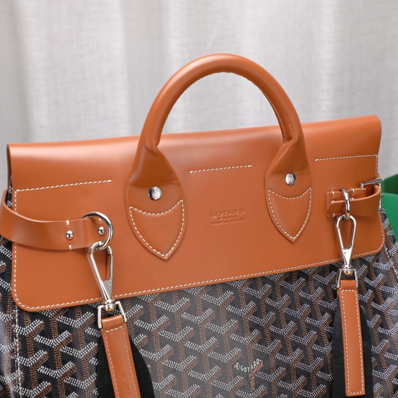 Goyard Black Goyardine & Brown Leather Steamer Bag