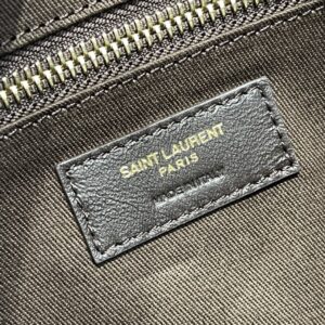 Saint Laurent  Canvas Smooth Calfskin Le Monogramme Camera Bag Chestnut