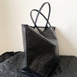 Goyard Black Goyardine Saint Louis PM Leather