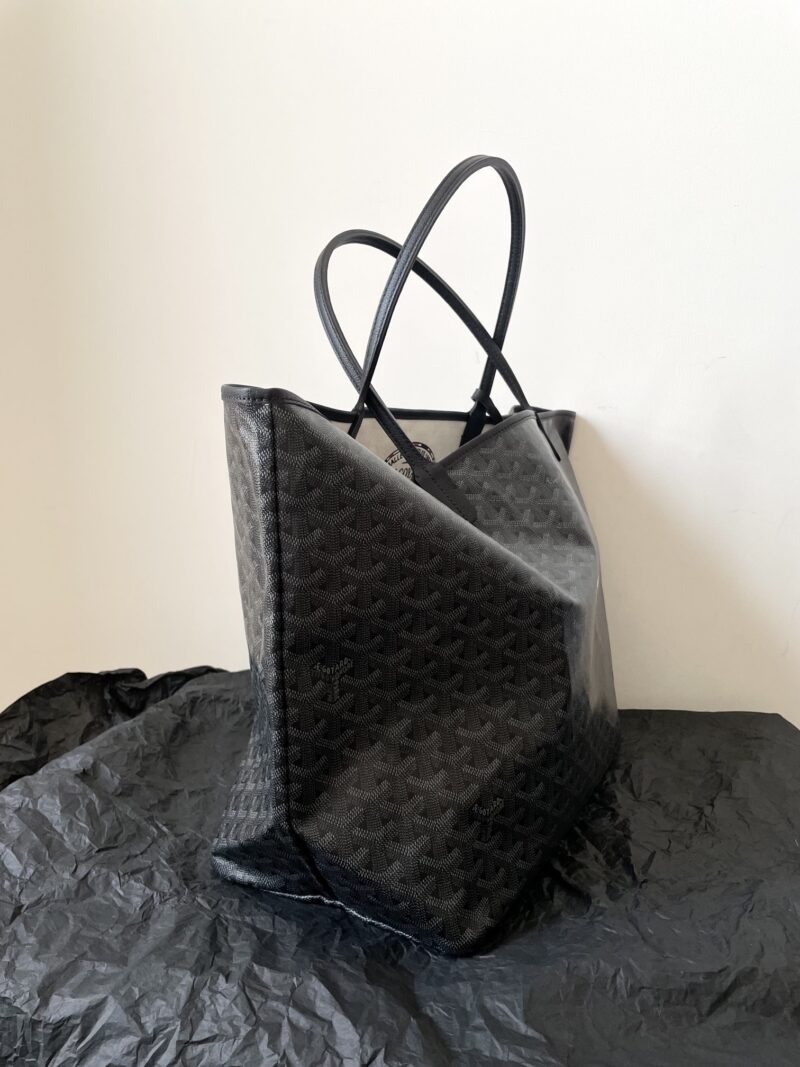 Goyard Black Goyardine Saint Louis PM Leather
