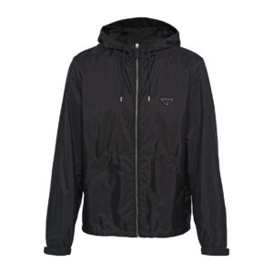 Replica Prada Black Re-Nylon Hooded Jacket
