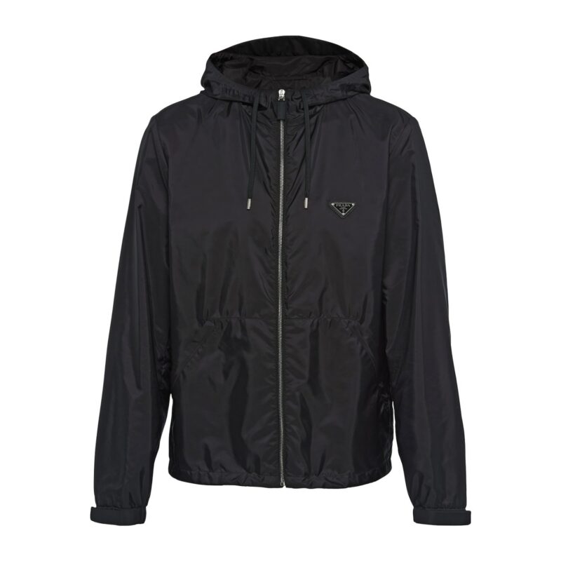 Replica Prada Black Re-Nylon Hooded Jacket