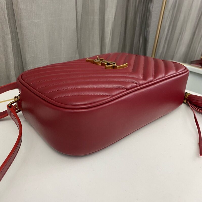 Saint Laurent Lou Medium YSL Camera Bag with Pocket and Tassel in Quilted Leather