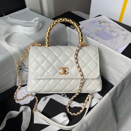 cbafce39 Chanel Coco Handle Small White