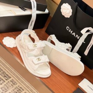 Chanel White Dad Sandals