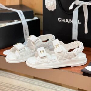 Chanel White Dad Sandals