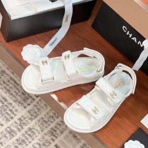 Chanel White Dad Sandals