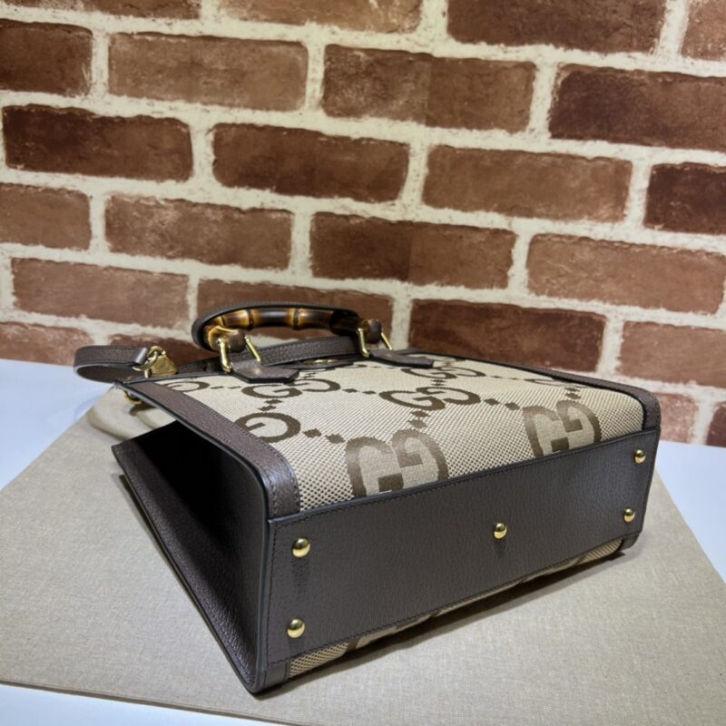 Gucci Diana Jumbo GG Tote Bag Small Camel/Ebony