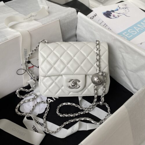 d130bc50 Chanel Mini Silver 22 White Calfskin