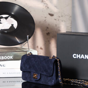 CHANEL Vintage Double Flap Bag Suede