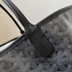 Goyard Black Goyardine Saint Louis PM Leather