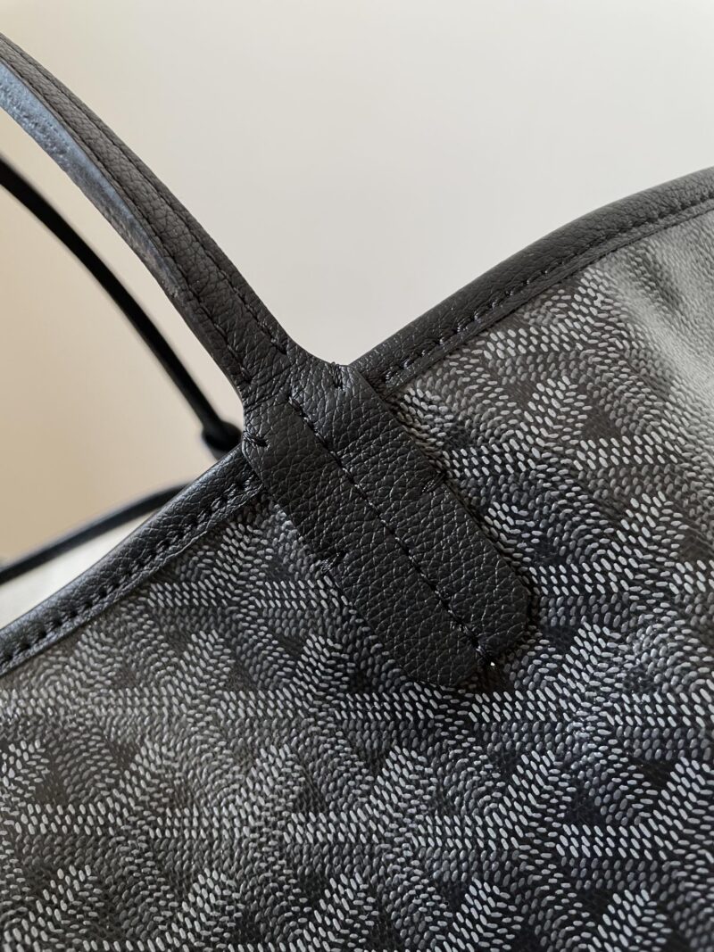 Goyard Black Goyardine Saint Louis PM Leather