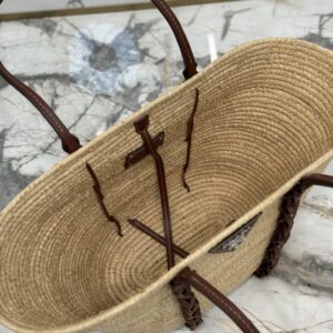 PRADA Braided Handle Basket Bag