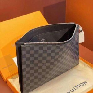 Louis Vuitton Handbag Men’s Black With Wallet 25cm