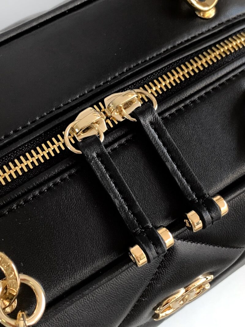 Chanel Black Quilted Lambskin Leather Bag