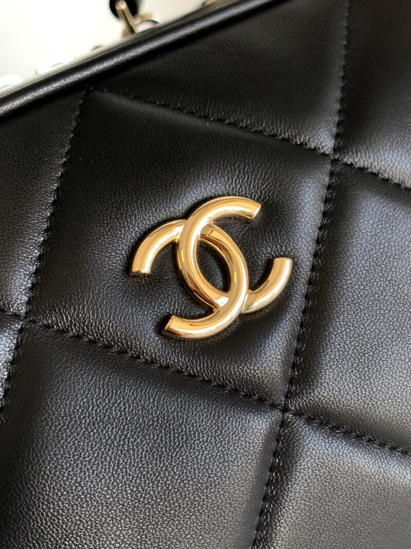 Chanel Black Quilted Lambskin Leather Bag