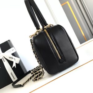 Chanel Black Quilted Lambskin Leather Bag