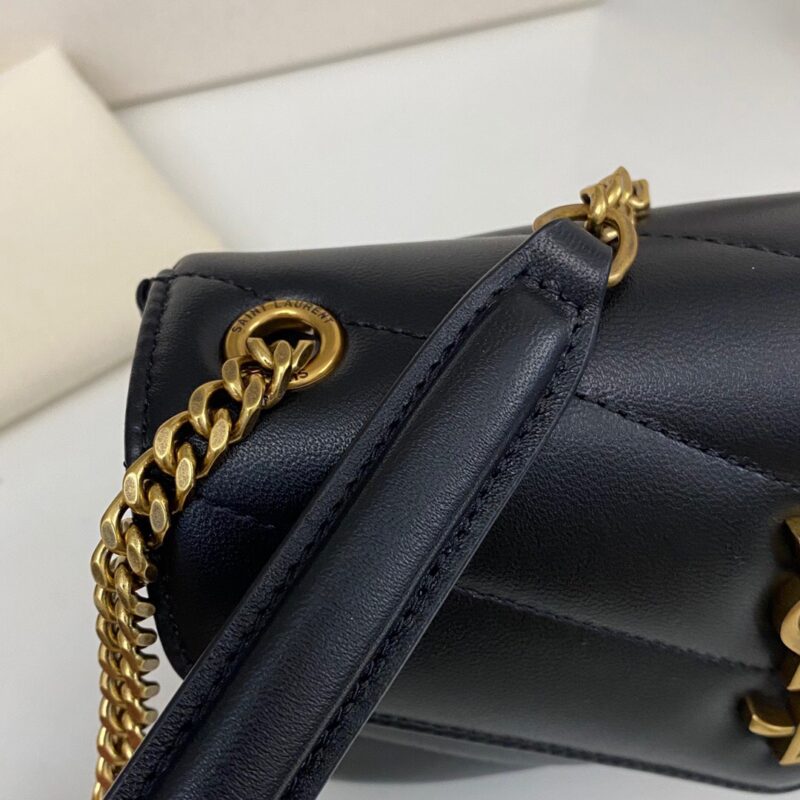 YSL Loulou medium in Matelassé Lambskin Black