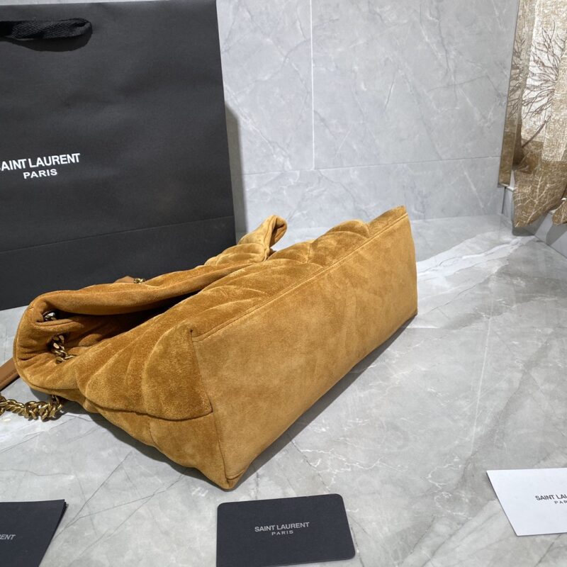 SAINT LAURENT Puffer Toy quilted leather-trimmed suede shoulder bag