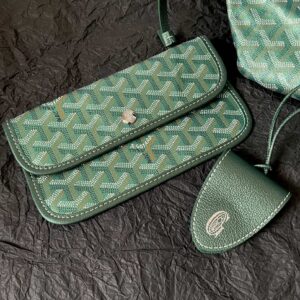 Goyard Green Goyardine Coated Canvas and Leather Saint Louis GM Tote