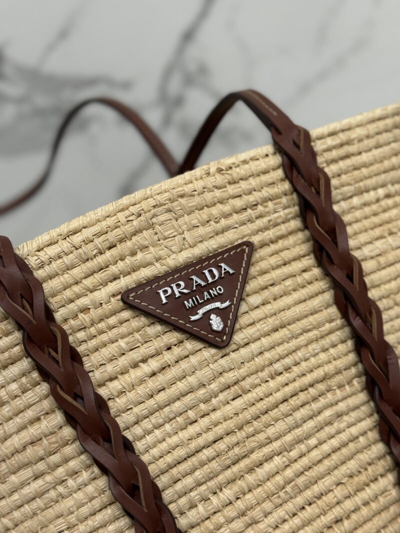 PRADA Braided Handle Basket Bag