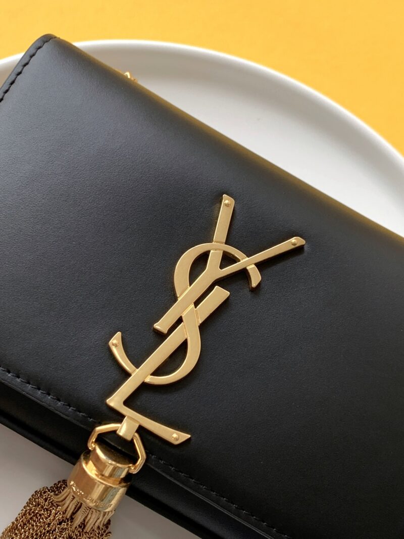 Saint Laurent Black Leather Small Kate Tassel Crossbody Bag