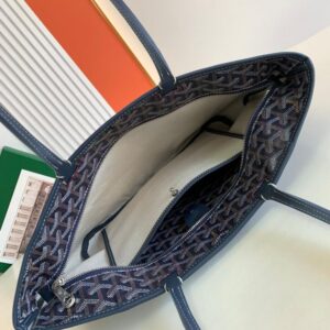 Goyard Navy Blue Goyardine Coated Canvas and Leather Saint Louis PM Tote