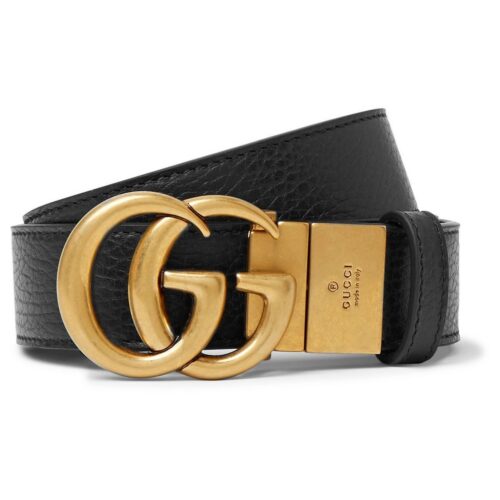 image Gucci Black Belt with Gold Buckle