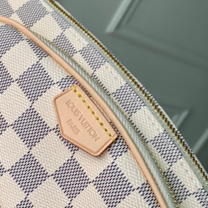 LV KEEPIT BUMBAG 29 IN WHITE GREY CHECKERBOARD PATTERN DAMIER AZUR COATED CANVAS