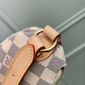 LV KEEPIT BUMBAG 29 IN WHITE GREY CHECKERBOARD PATTERN DAMIER AZUR COATED CANVAS