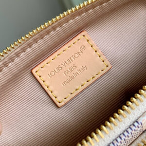 LV KEEPIT BUMBAG 29 IN WHITE GREY CHECKERBOARD PATTERN DAMIER AZUR COATED CANVAS