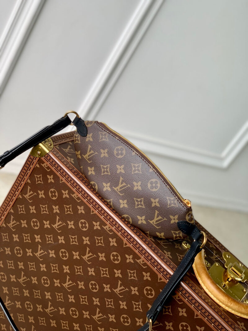 LV KEEPIT BUMBAG 29 IN BROWN DAMIER AZUR COATED MONOGRAM CANVAS