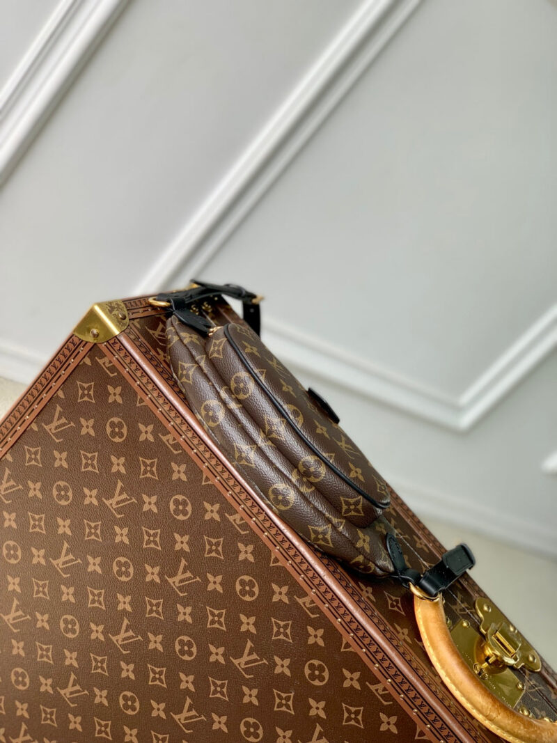 LV KEEPIT BUMBAG 29 IN BROWN DAMIER AZUR COATED MONOGRAM CANVAS