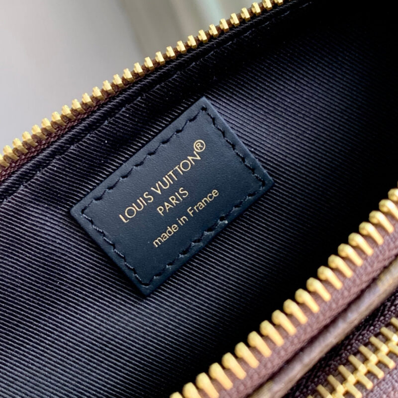 LV KEEPIT BUMBAG 29 IN BROWN DAMIER AZUR COATED MONOGRAM CANVAS