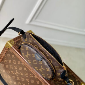LV KEEPIT BUMBAG 29 IN BROWN DAMIER AZUR COATED MONOGRAM CANVAS