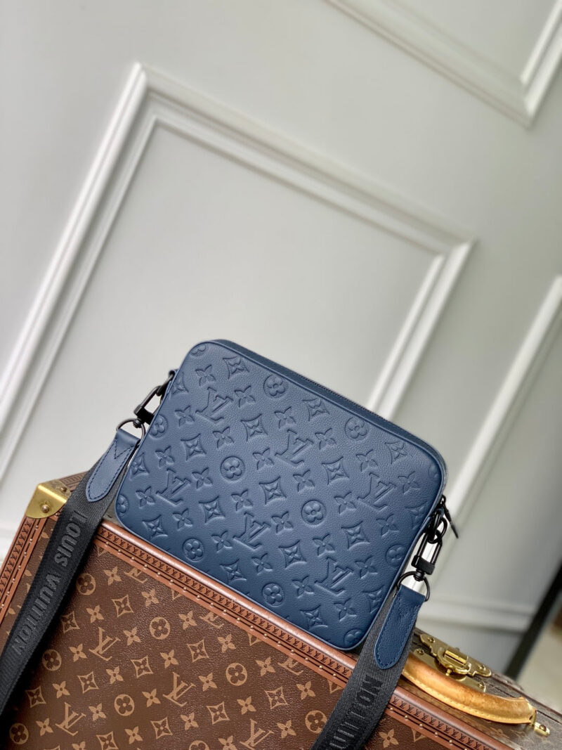 LV TRIO MESSENGER 25 IN BLUE MONOGRAM SHADOW CALFSKIN