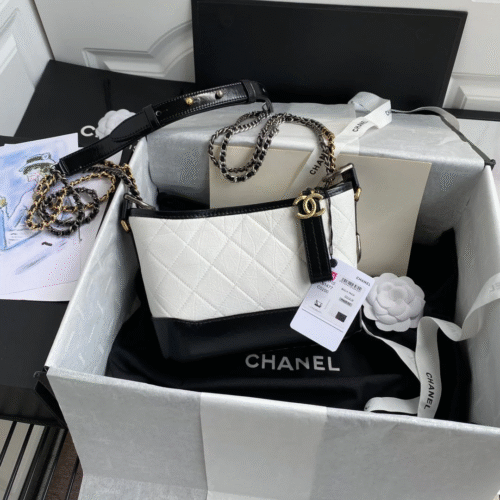 img_0333-1 CHANEL GABRIELLE MINI 20 HOBO BAG IN WHITE MIX BLACK