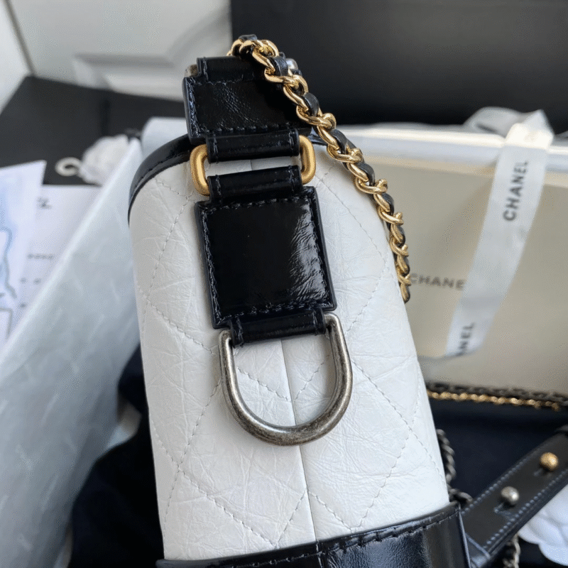 CHANEL GABRIELLE MINI 20 HOBO BAG IN WHITE MIX BLACK