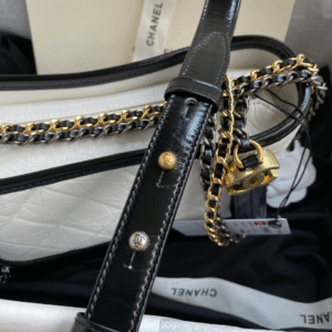 CHANEL GABRIELLE MINI 20 HOBO BAG IN WHITE MIX BLACK