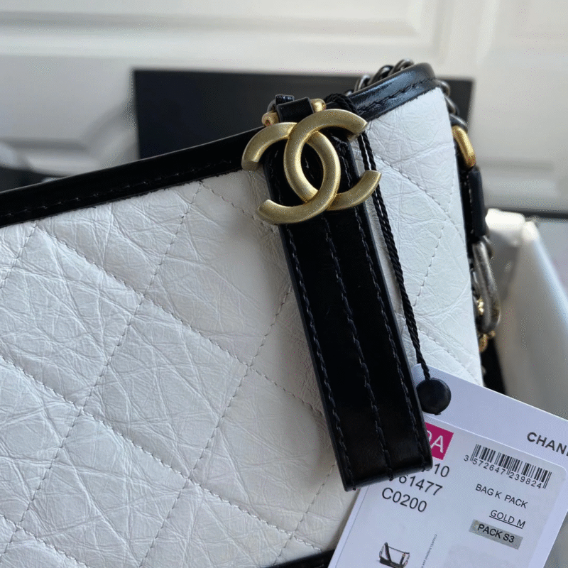 CHANEL GABRIELLE MINI 20 HOBO BAG IN WHITE MIX BLACK