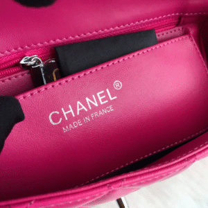 CHANEL 20 CLASSIC SMALL DOUBLE FLAP BAG IN DEEP PINK CALFSKIN