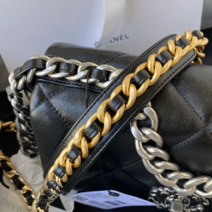 CHANEL CC MEDIUM 26 FLAP BAG IN BLACK LAMBSKIN